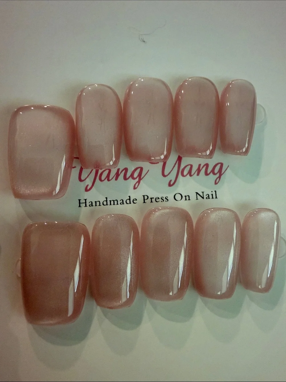 Handmade Press On Nails - Soft Pink Cateye